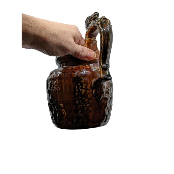 VTG Arthur Wood British Pottery Horse Head Handle Embossed Hunt Scene Pitcher 8" - Picture 15 of 16